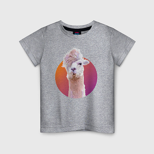 Детская футболка Лама 2 / Меланж – фото 1