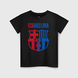 Футболка хлопковая детская Barcelona FC, цвет: черный