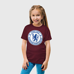 Футболка хлопковая детская Chelsea FC, цвет: меланж-бордовый — фото 2