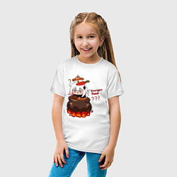 Футболка хлопковая детская Genshin Impact Paimon food, цвет: белый — фото 2