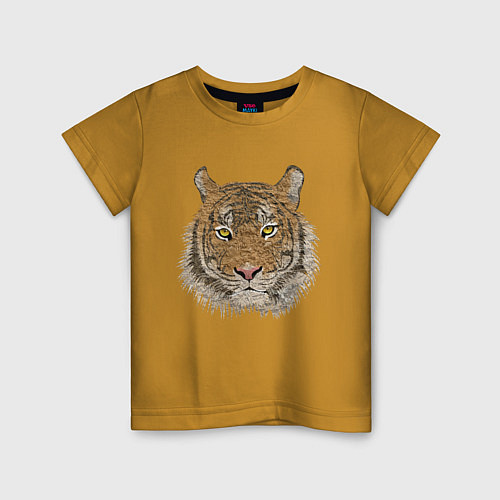 Детская футболка Тигр / Горчичный – фото 1