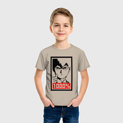 Футболка хлопковая детская Mob psycho 100 Z, цвет: миндальный — фото 2