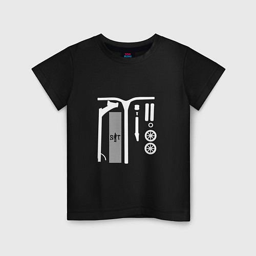 Детская футболка Самокат фристайл Кастом / Черный – фото 1