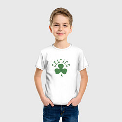 Футболка хлопковая детская Boston Celtics, цвет: белый — фото 2