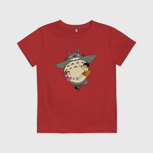 Детская футболка Тоторо и девочки / Красный – фото 1