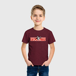 Футболка хлопковая детская Mr Robot, цвет: меланж-бордовый — фото 2