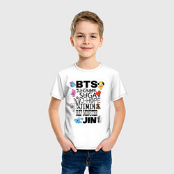 Футболка хлопковая детская BTS BT21, цвет: белый — фото 2