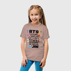 Футболка хлопковая детская BTS BT21, цвет: пыльно-розовый — фото 2