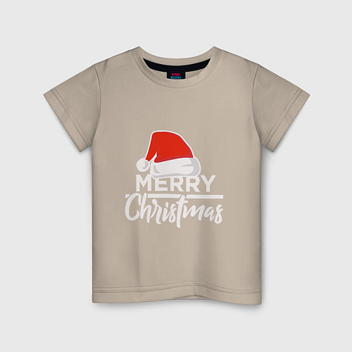 Детская футболка Merry Christmas / Миндальный – фото 1