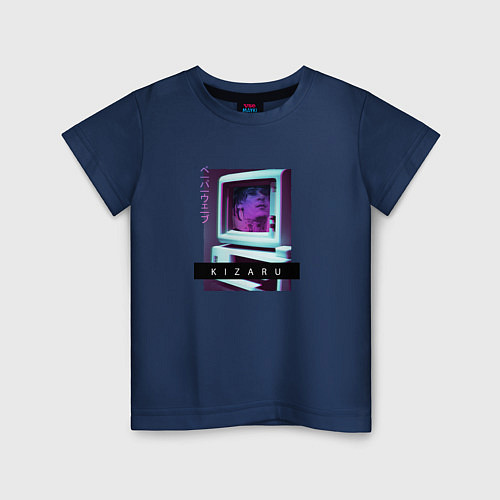Детская футболка Vaporwave Kizaru Mac / Тёмно-синий – фото 1