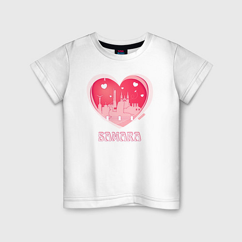 Детская футболка Сердце Самара / Белый – фото 1