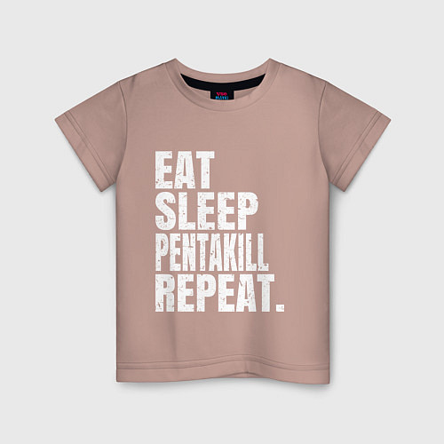 Детская футболка EAT SLEEP PENTAKILL REPEAT / Пыльно-розовый – фото 1