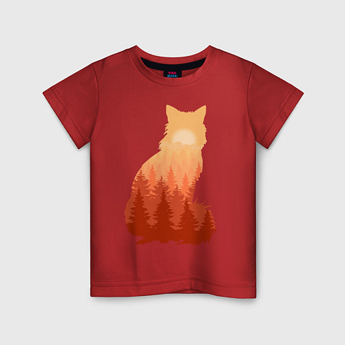 Детская футболка Лиса / Красный – фото 1