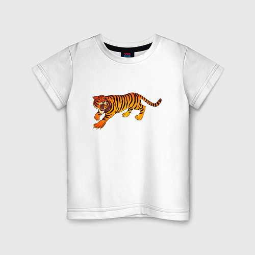 Детская футболка Тигр / Белый – фото 1