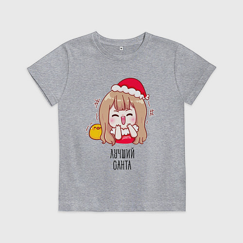 Детская футболка Милый Санта / Меланж – фото 1