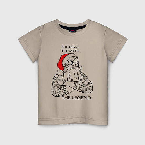 Детская футболка Hipsters Santa / Миндальный – фото 1