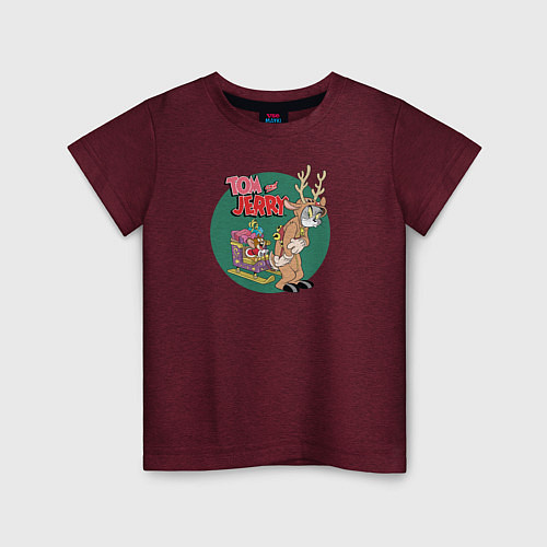 Детская футболка Tom and Jerry / Меланж-бордовый – фото 1