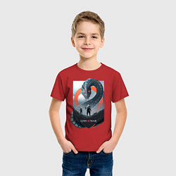 Футболка хлопковая детская Кратос и Атрей, цвет: красный — фото 2
