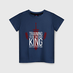 Футболка хлопковая детская Traing to be king, цвет: тёмно-синий