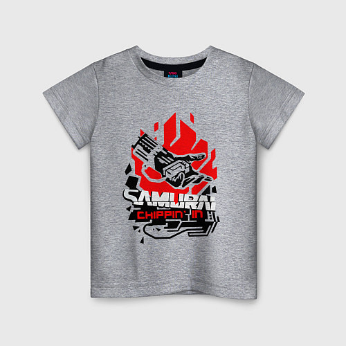Детская футболка CYBERPUNK 2077 SAMURAI / Меланж – фото 1