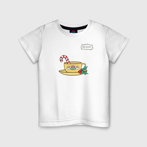 Детская футболка Друзья чашка новогодняя / Белый – фото 1