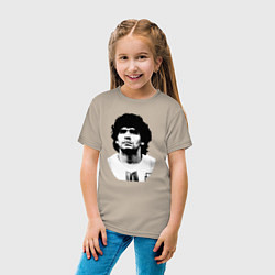 Футболка хлопковая детская Диего Марадона, цвет: миндальный — фото 2