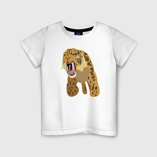 Детская футболка Саблезубый тигр / Белый – фото 1