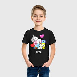 Футболка хлопковая детская BT21, цвет: черный — фото 2