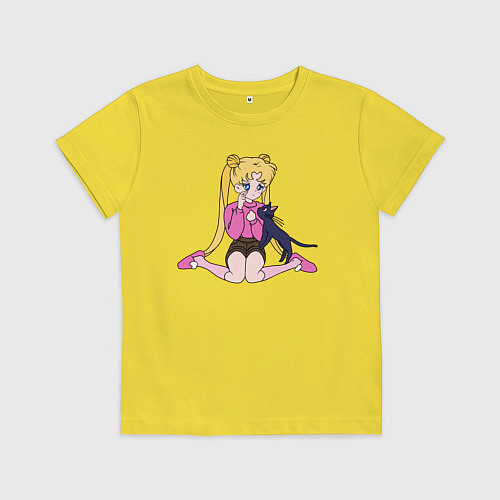 Детская футболка Усаги и Луна / Желтый – фото 1