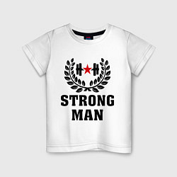 Футболка хлопковая детская Strong man, цвет: белый