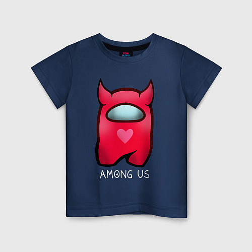 Детская футболка AMONG US - СЕРДЕЧКО / Тёмно-синий – фото 1