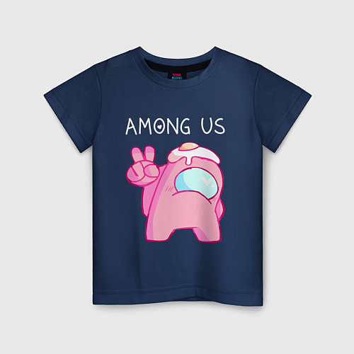 Детская футболка AMONG US - МИЛОТА / Тёмно-синий – фото 1