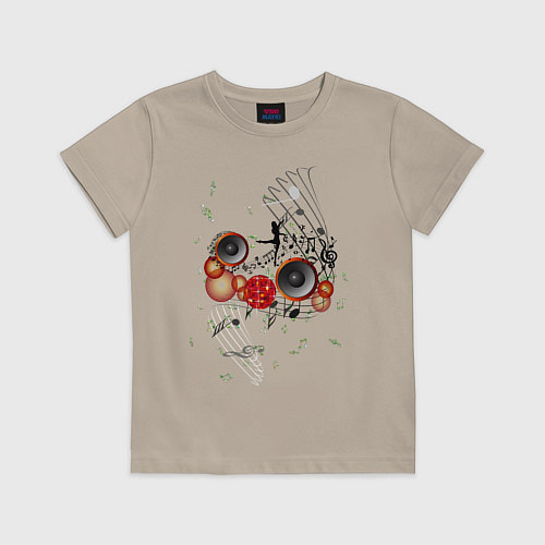 Детская футболка Музыка / Миндальный – фото 1