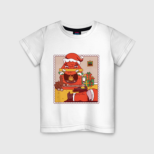 Детская футболка Пьяный Санта / Белый – фото 1