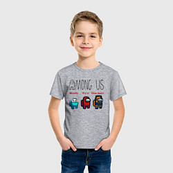 Футболка хлопковая детская Among Us - Noob Pro Hacker Z, цвет: меланж — фото 2