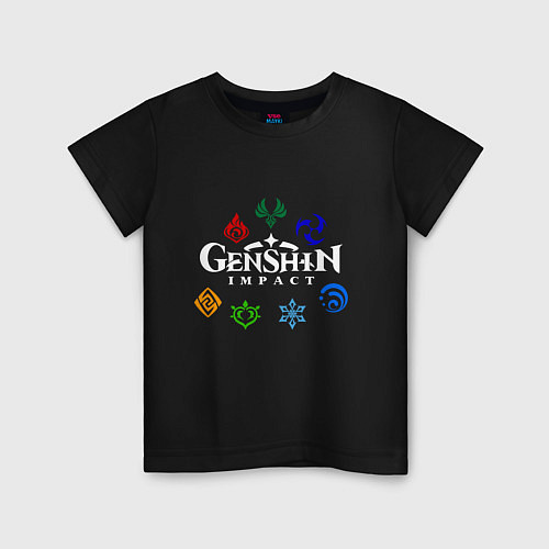 Детская футболка GENSHIN IMPACT / Черный – фото 1