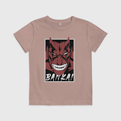 Футболка хлопковая детская Кенпачи Банкай, цвет: пыльно-розовый