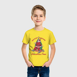 Футболка хлопковая детская Rockin Santa, цвет: желтый — фото 2