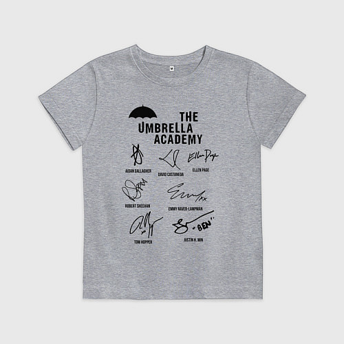 Детская футболка АК АМБРЕЛЛА АВТОГРАФЫ АКТЁРОВ / Меланж – фото 1