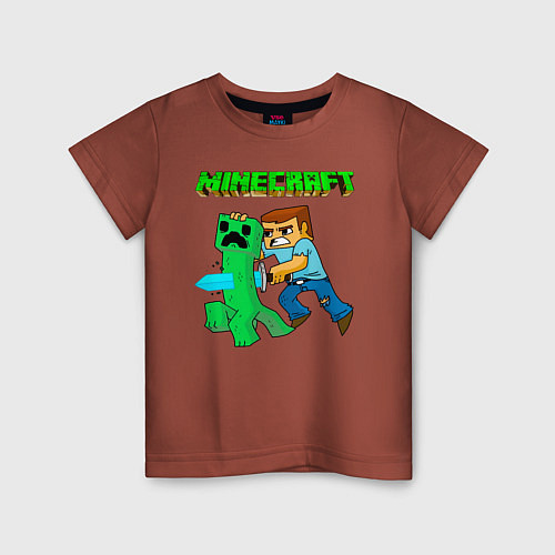 Детская футболка Minecraft / Кирпичный – фото 1