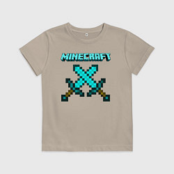 Футболка хлопковая детская Minecraft, цвет: миндальный