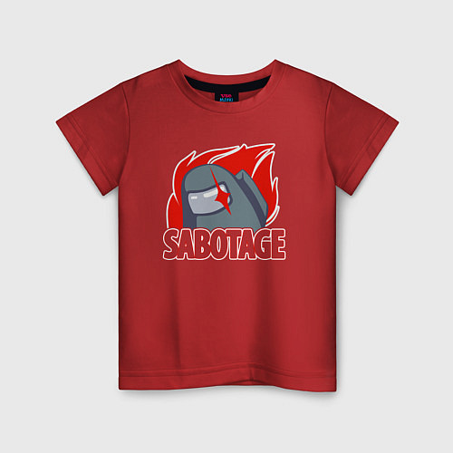 Детская футболка Among Us sabotage амонг ас саботаж / Красный – фото 1
