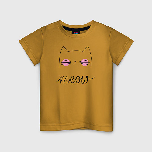 Детская футболка Meow / Горчичный – фото 1