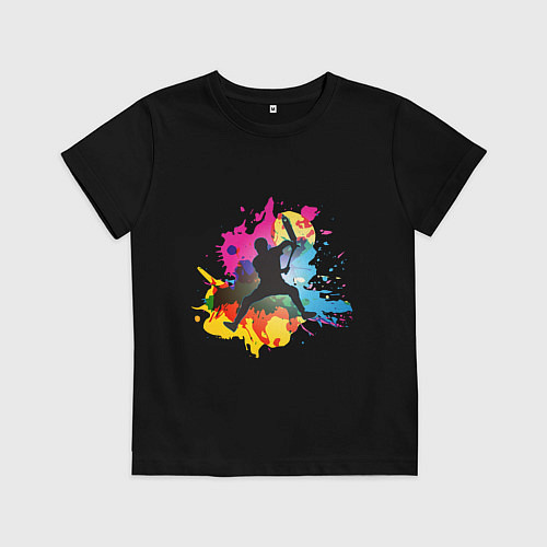 Детская футболка Самокат трюк абстракция / Черный – фото 1