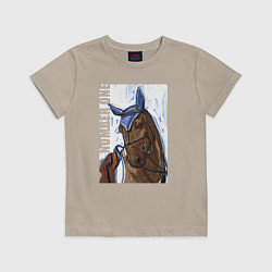 Футболка хлопковая детская Number one, цвет: миндальный