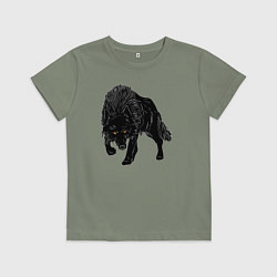 Детская футболка Черный Волк