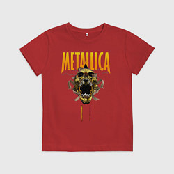 Футболка хлопковая детская Metallica art 02, цвет: красный