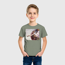 Футболка хлопковая детская Искусство, цвет: авокадо — фото 2