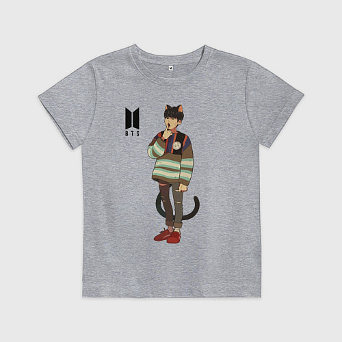 Детская футболка BTS Cat / Меланж – фото 1