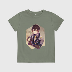 Футболка хлопковая детская Чжун Ли, цвет: авокадо